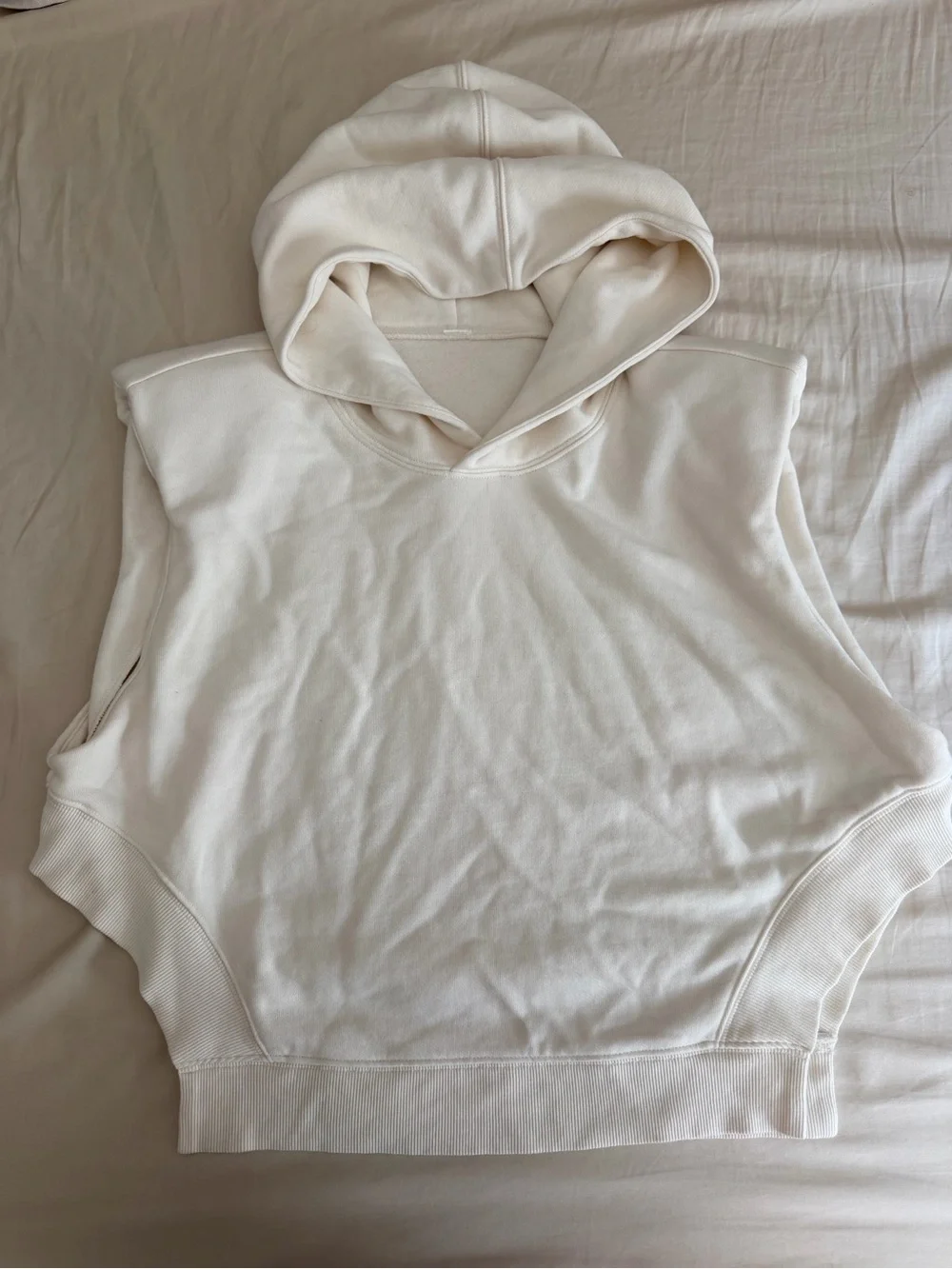 Alo sleeveless white hoodie sweatshirt small